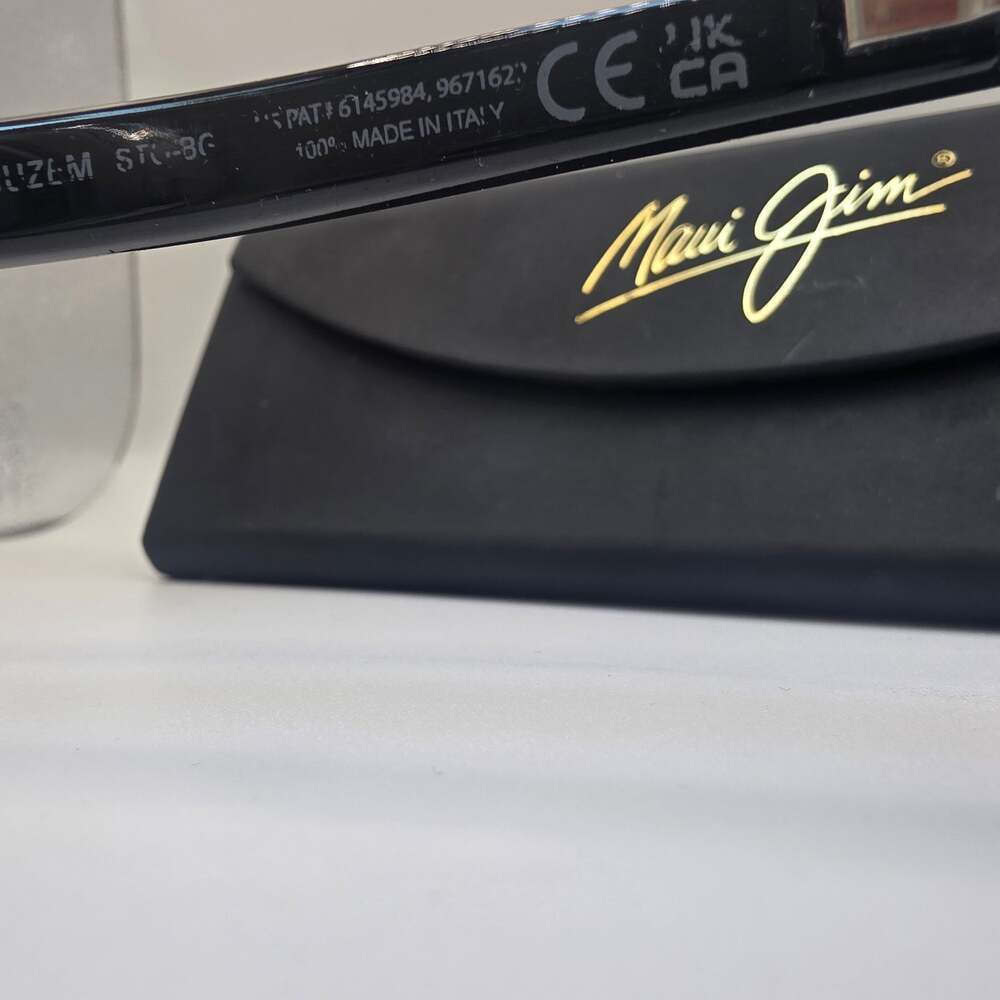Maui Jim Cruzem Sunglasses Black Gloss Frame Black Polarized Lens w/ Case - Picture 3 of 5